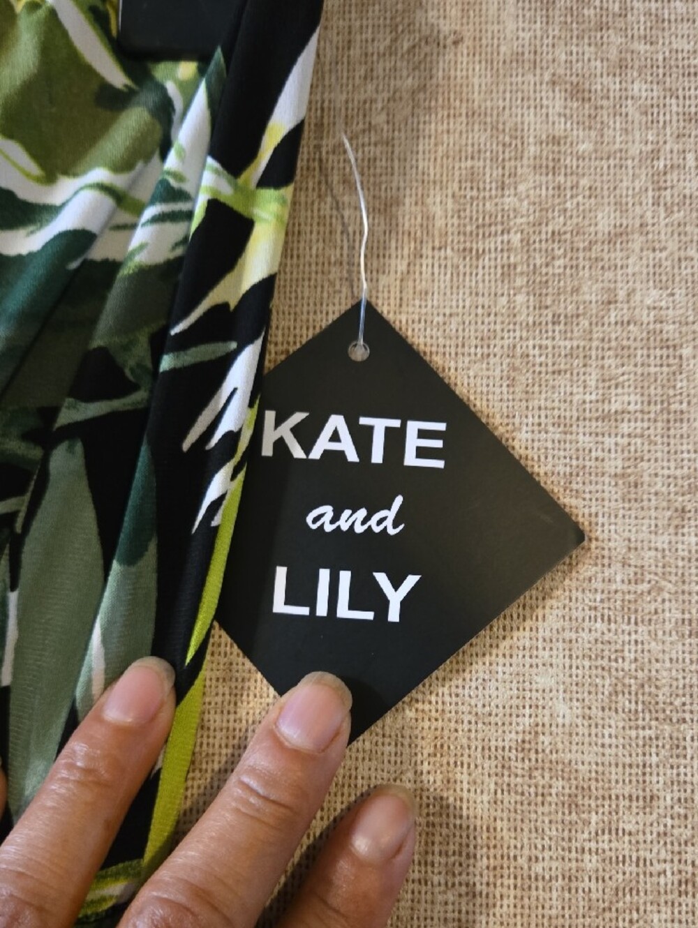 Strapless Tropical Leaf Jumpsuit in Green - Picture 2 of 7